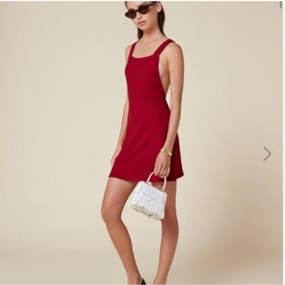 Reformation Dresses & Skirts - 💋 Reformation Janelle Red Ribbed
Backless Mini Dress💋